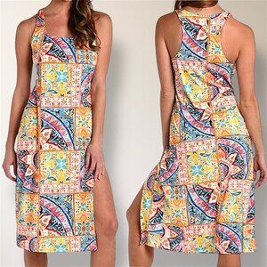 La Blanca XL Patchwork Midi Cover-Up Dress Resort Vacation Travel Beach Cruise